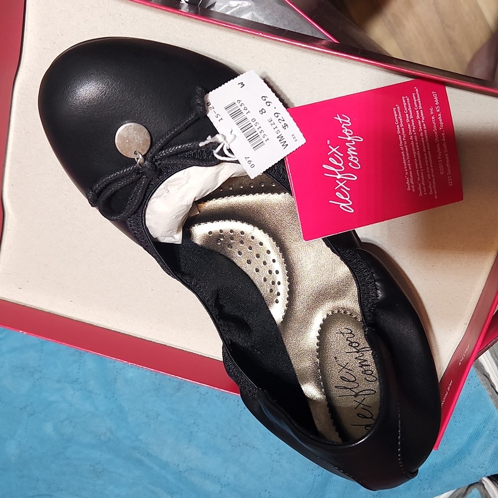 New DexFlex Comfort shoes women's USA 8W black.
